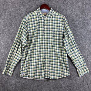 Tommy Bahama Jeans Shirt Mens Large Cotton Check Button Down Long Sleeve Pocket